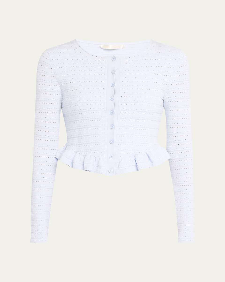 Rogan Ruffle-Hem Cardigan
